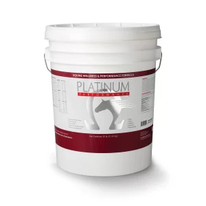 Suplemento vitamínico Platinum para caballos de carrera presentación cubeta 25 lb